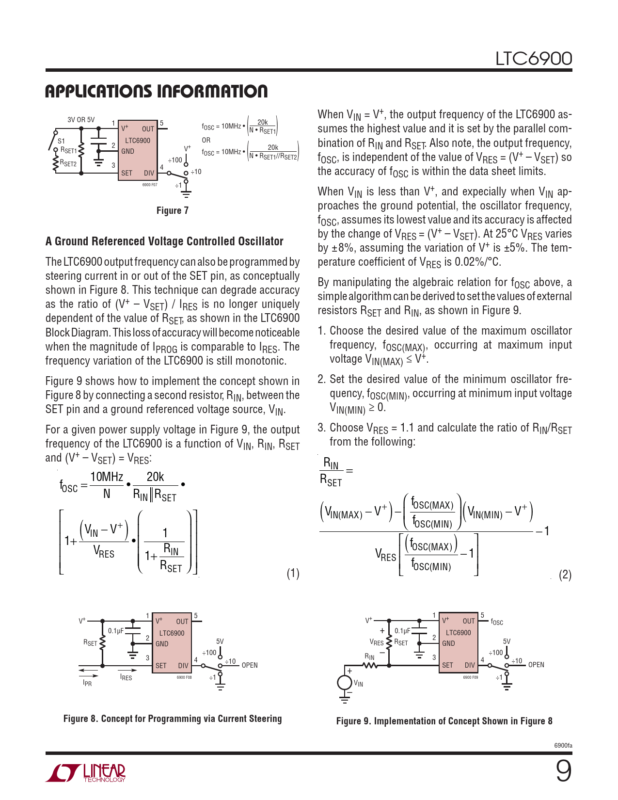 APPLICATIONS INFORMATION Figure 7 A Ground Referenced Voltage Controlled Oscillator