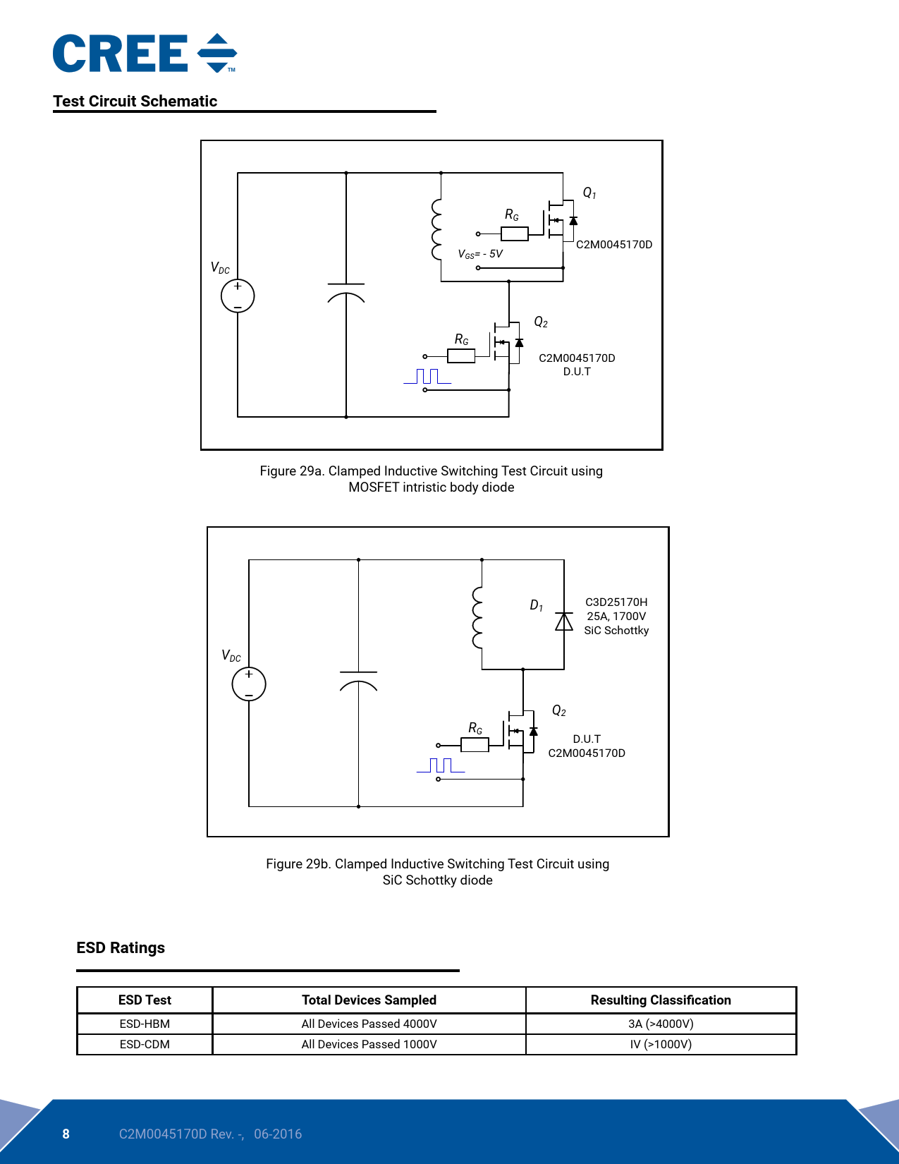 Test Circuit Schematic ESD Ratings ESD Test Total Devices Sampled Resulting Classification