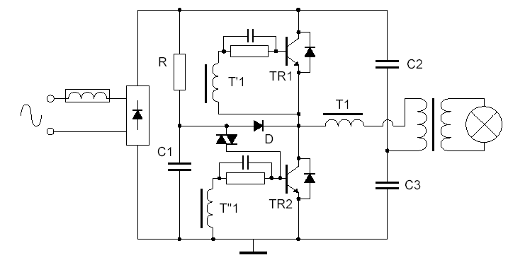 Electronic Transformer for 12 V Halogen Lamp