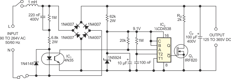 Retriggerable monostable multivibrator quickly discharges power-supply  capacitor