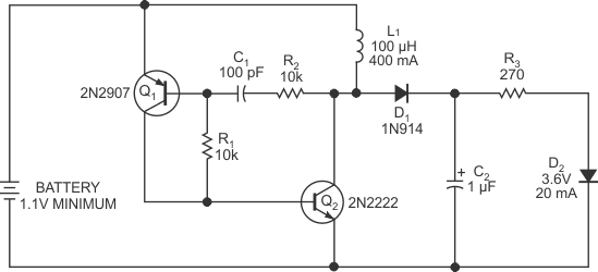 White-LED driver operates down to 1.2V supply voltage