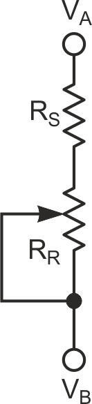 Classic adjustable resistance; RMAX = RS + RR; RMIN = RS.